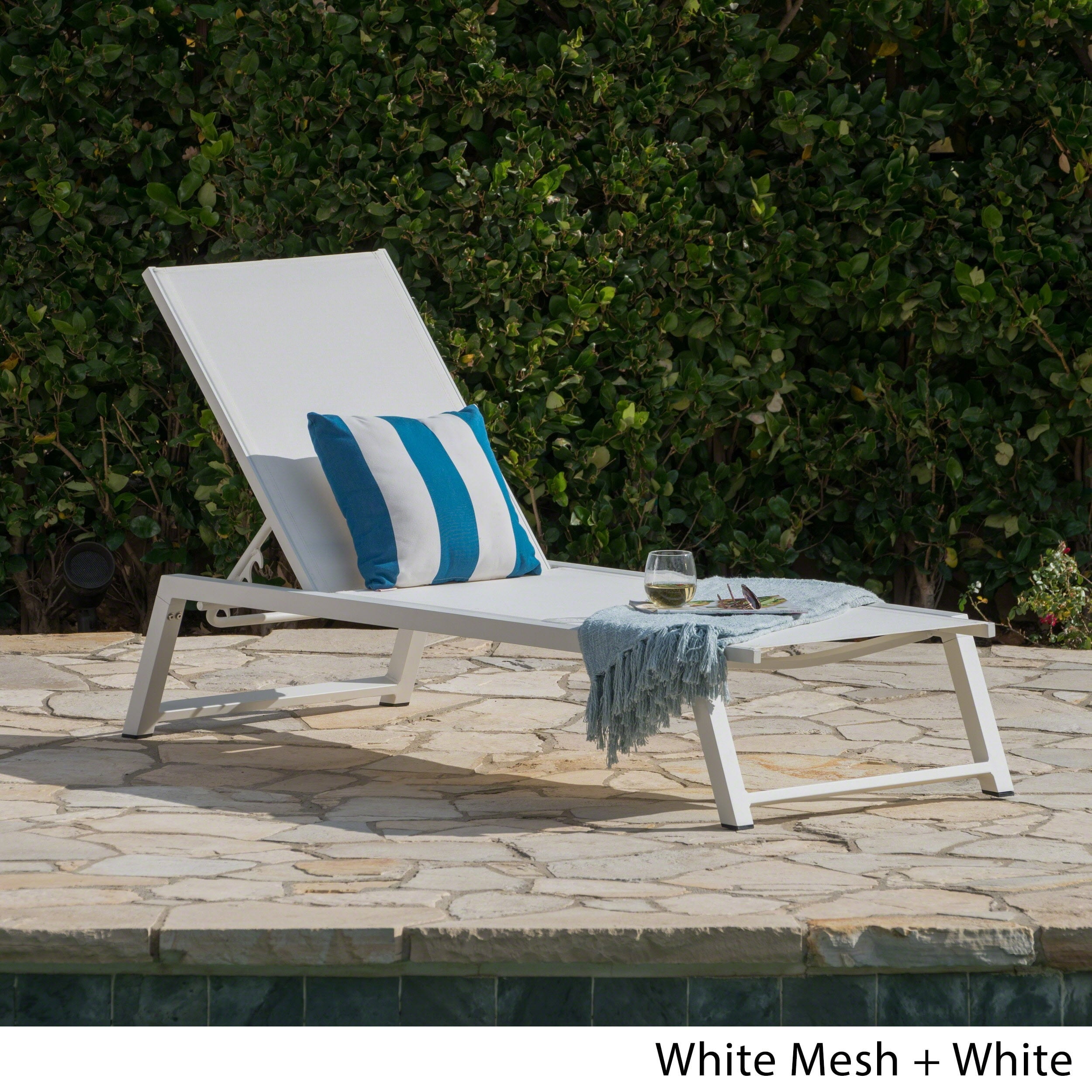 Christopher Knight Home Myers Outdoor Aluminum Mesh Chaise Lounge by