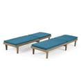 thumbnail image 1 of Christopher Knight Home Nadine Outdoor Modern Cushioned Acacia Chaise Lounges (Set of 2) by  Gray Finish + Blue Cushion, 1 of 5