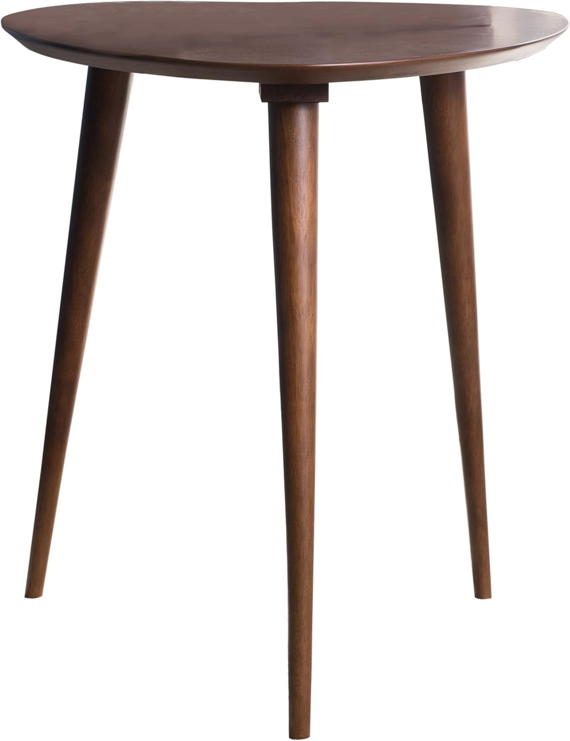 Midcentury Triangular Walnut Wood End Table
