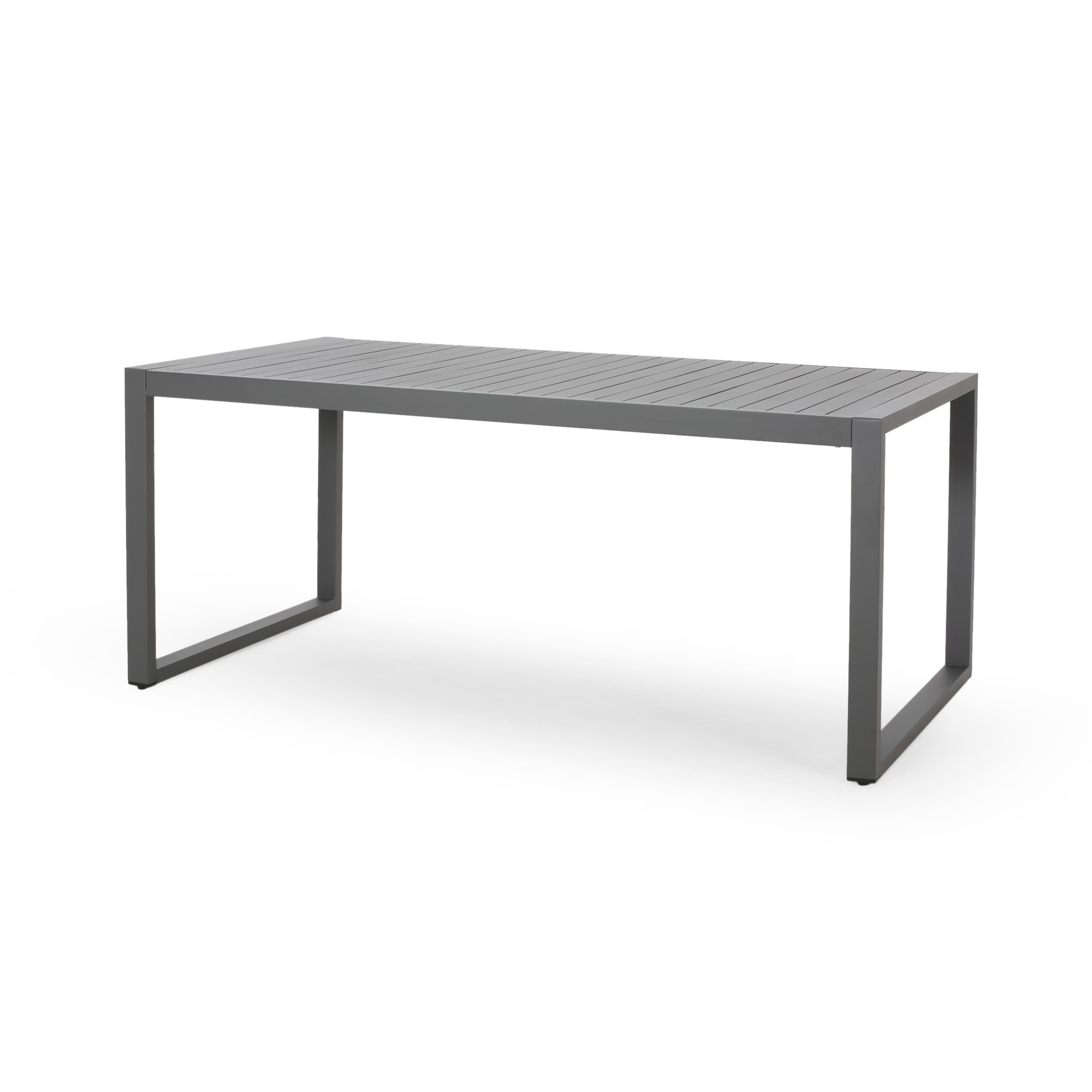Navan Gray Aluminum Rectangular Outdoor Dining Table