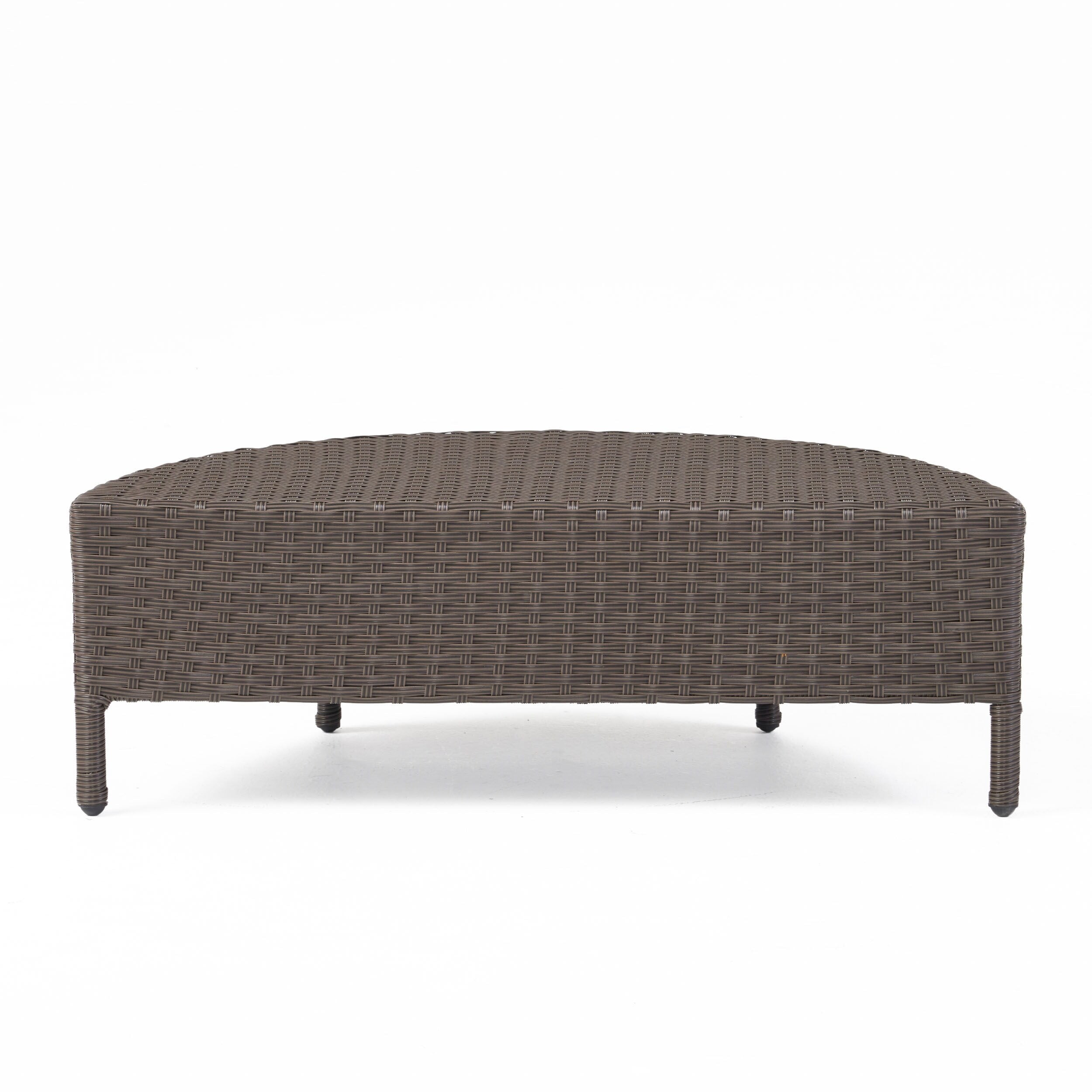 Christopher Knight Home Newton Outdoor Half-Round Coffee Table - Wicker ...