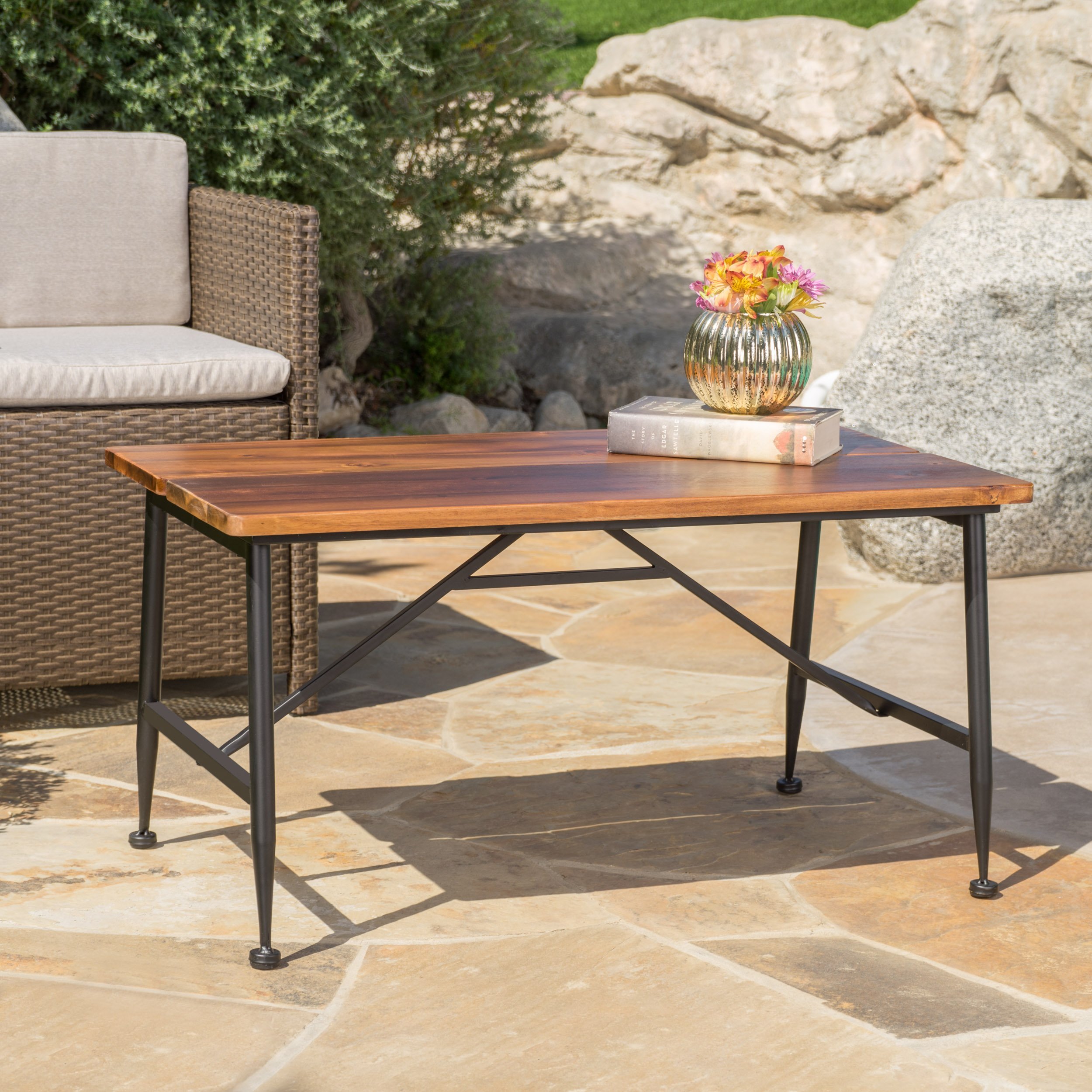 Christopher Knight Home Ocala Outdoor Industrial Wood Coffee Table with