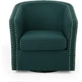 thumbnail image 1 of Christopher Knight Home Octavia Contemporary Fabric Swivel Chair, Green, Black 31.25D x 30.25W x 31.25H in, 1 of 8