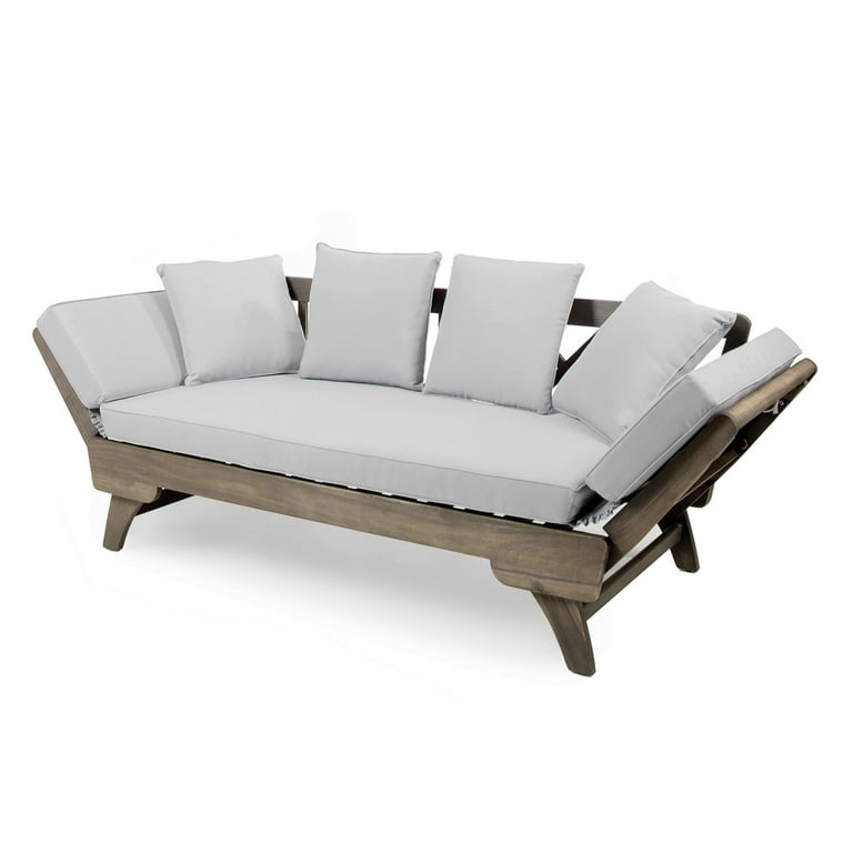 Christopher knight home othello outdoor grey finished acacia wood daybed with light grey water resistant cushions deals