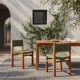 thumbnail image 1 of Christopher Knight Home Outdoor Acacia Wood Wicker Armless Dining Chairs, Teak+Green, Set of 2, 1 of 15