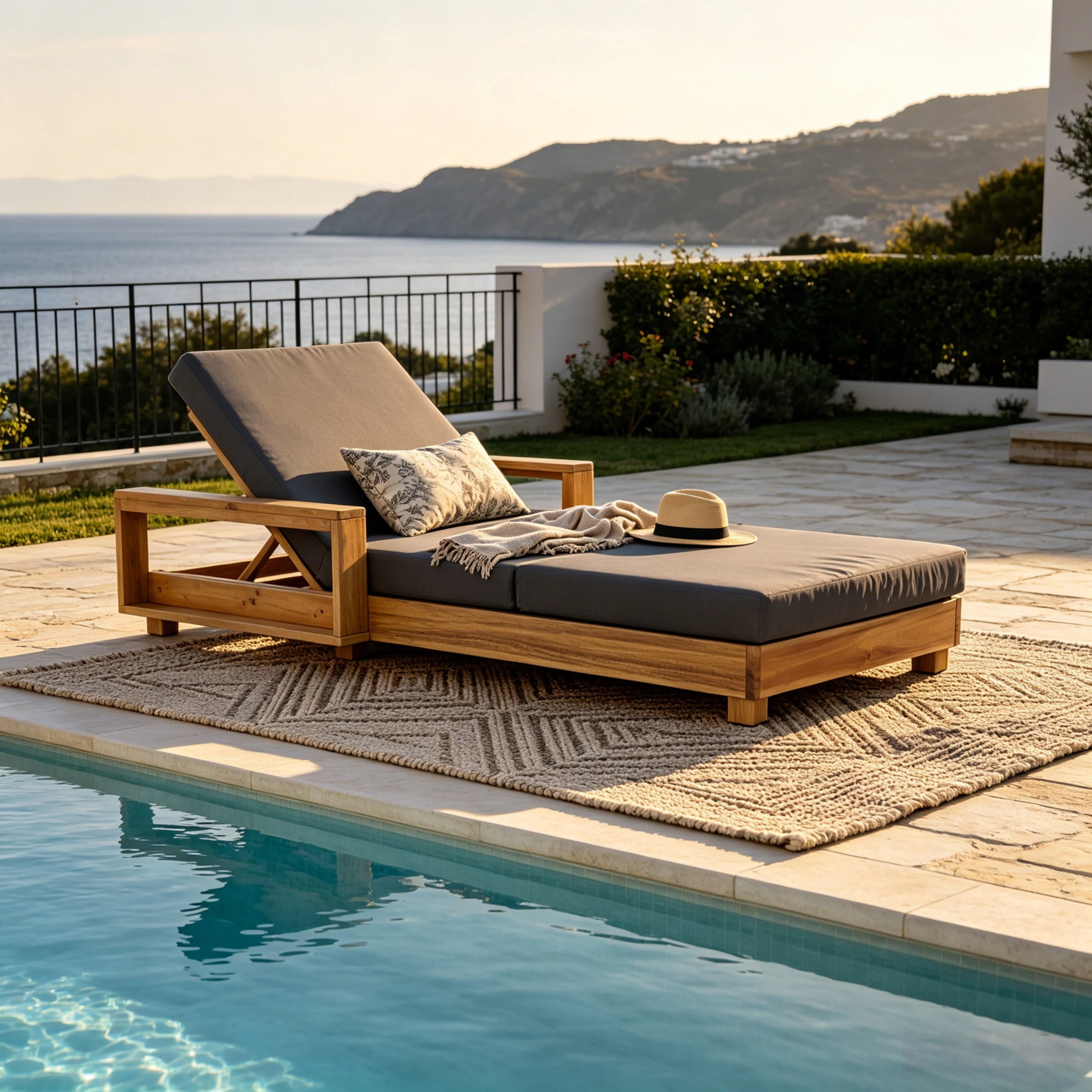 Christopher Knight Home Outdoor Chaise Lounge with 3-Fold Cushion, Adjustable Backrest, Light Natural+Dark Gray