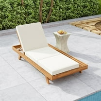 Christopher Knight Home Outdoor Chaise Lounge with Tri-Folding Cushion, Adjustable 4-Position Backrest, Cream