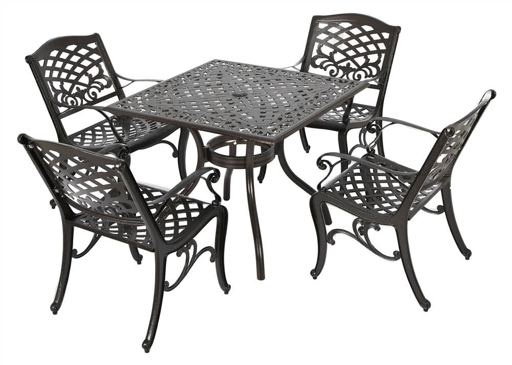 Christopher Knight Home Outdoor Hallandale 5piece Cast Aluminum Square