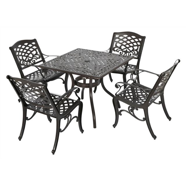 Christopher Knight Home Outdoor Hallandale 5piece Cast Aluminum Square