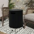 thumbnail image 1 of Christopher Knight Home Outdoor Round Propane Tank Cover, Lightweight Concrete Side Table, Matte Black, 1 of 8