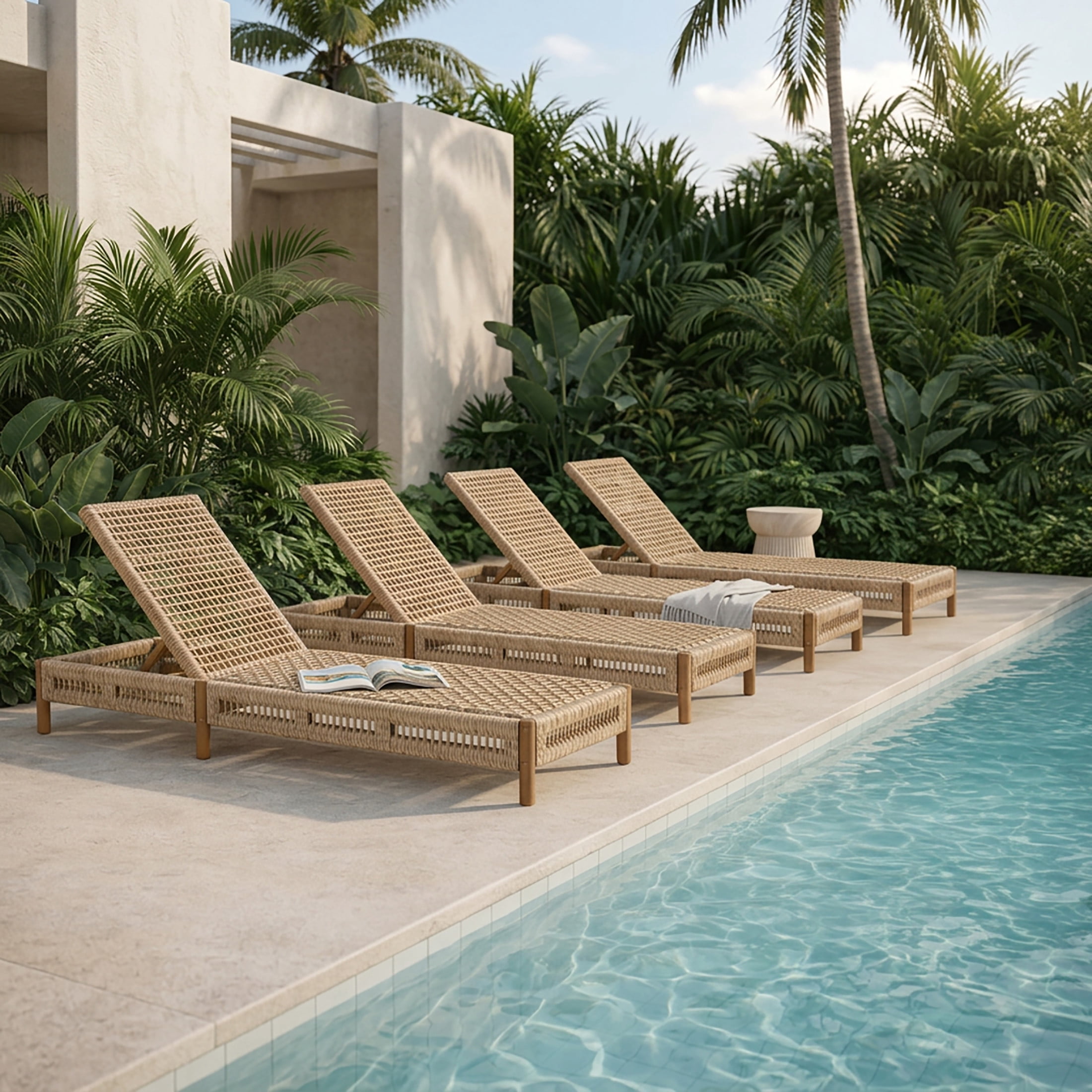 Christopher Knight Home Outdoor Wicker Chaise Lounge, Acacia Wood Frame ...
