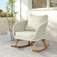 thumbnail image 1 of Christopher Knight Home Outdoor Wicker Rocking Chair with Cushions, Solid Wood Frame, Beige, 1 of 6