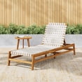 thumbnail image 1 of Christopher Knight Home Outdoor Wood Chaise Lounge Chair, Adjustable 4-Position Recliner with Rope Seat, Teak, 1 of 12