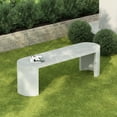 thumbnail image 1 of Christopher Knight Home Oval 60" Modern Outdoor Concrete Dining Bench, Seats 2-3, White Terrazzo Finish, 1 of 8