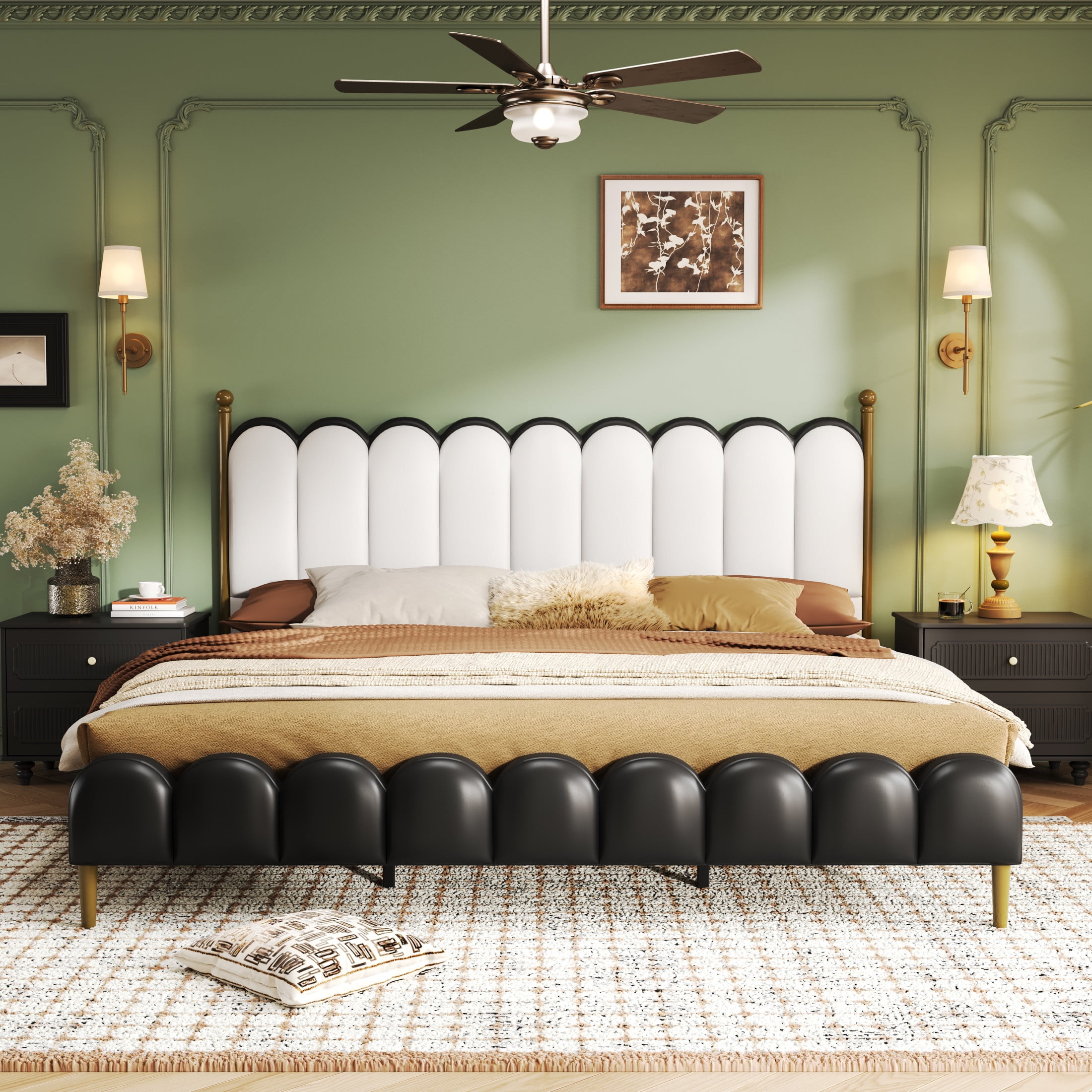 Christopher Knight Home PU Upholstered King Platform Bed, Wavy ...