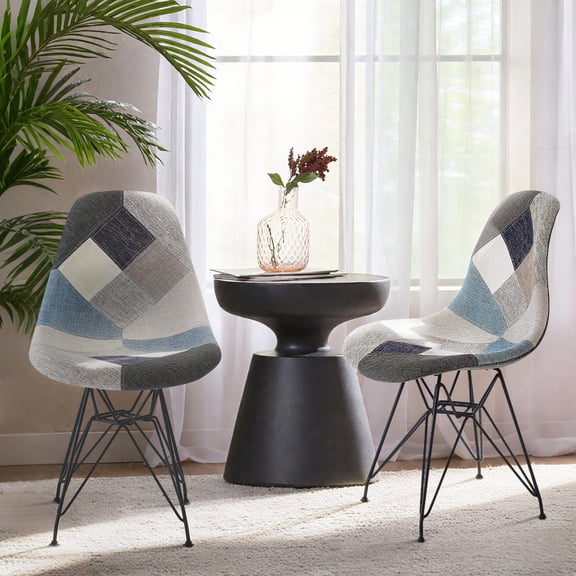Christopher Knight Home Patchwork Accent Chair - Bohemian Style, 2 Chairs, Chromed Legs