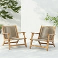 thumbnail image 1 of Christopher Knight Home Patio Lounge Chairs with Wood Frame and Handwoven Rope Seat, Beige, Set of 2, 1 of 13