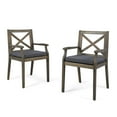 thumbnail image 1 of Christopher Knight Home Peter  Outdoor Acacia Wood Dining Chair Set of 2, Grey/Grey Cushion, 1 of 8