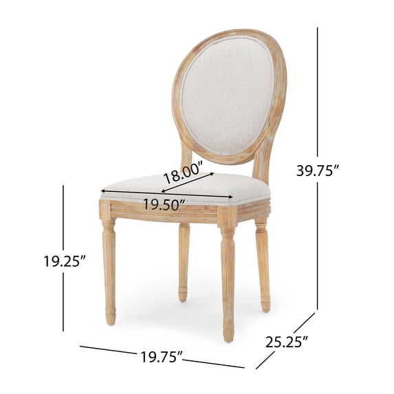 Christopher Knight Home Phinnaeus French Country Fabric Dining Chairs (Set of 2) by Side Chairs Beige French Country, Traditional