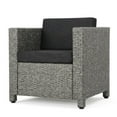 thumbnail image 1 of Christopher Knight Home Puerta Outdoor Wicker Club Chair with Water Resistant Cushions, Mixed Black / Dark Grey, 1 of 9