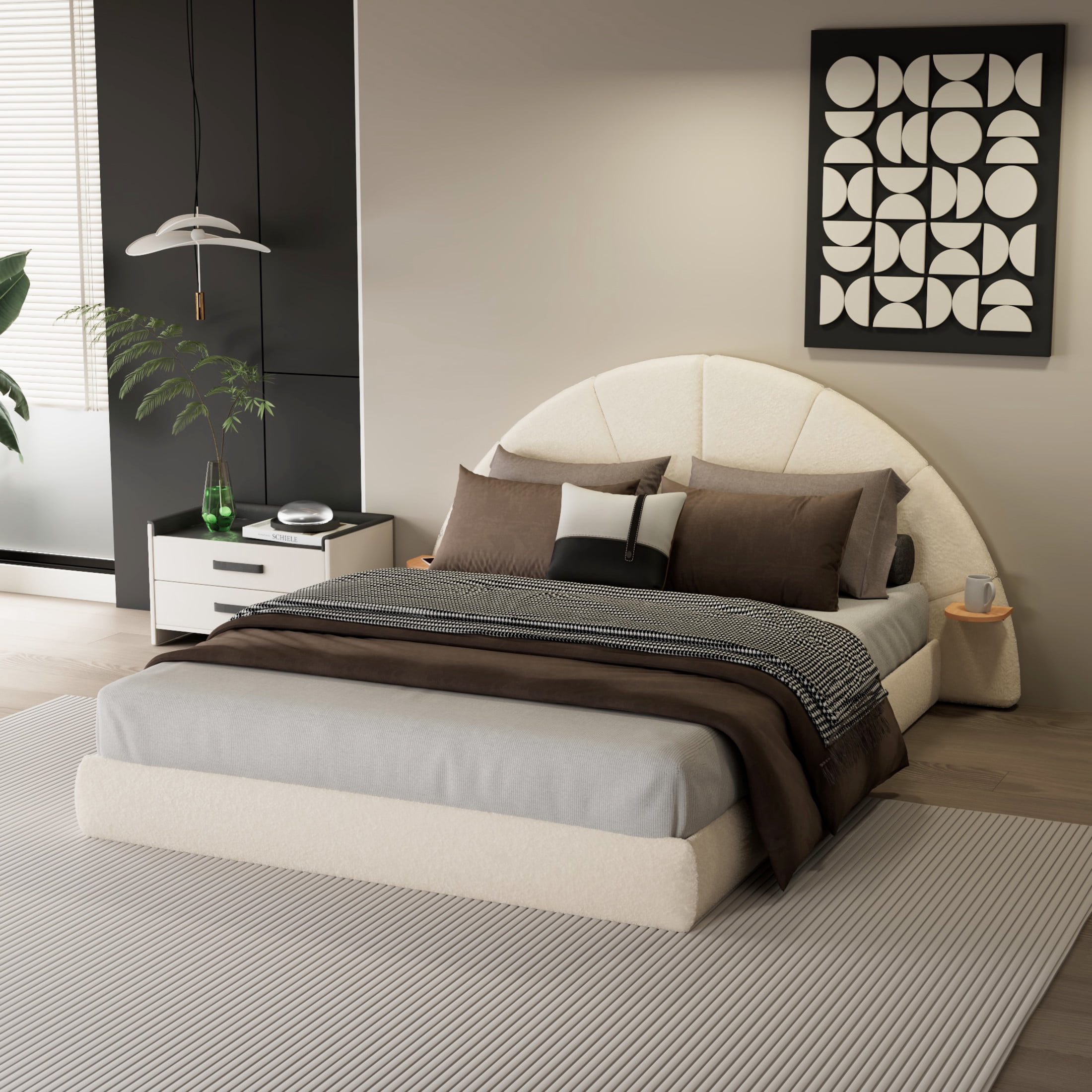 Christopher Knight Home Queen Boucle Upholstered Platform Bed with Arch — free download