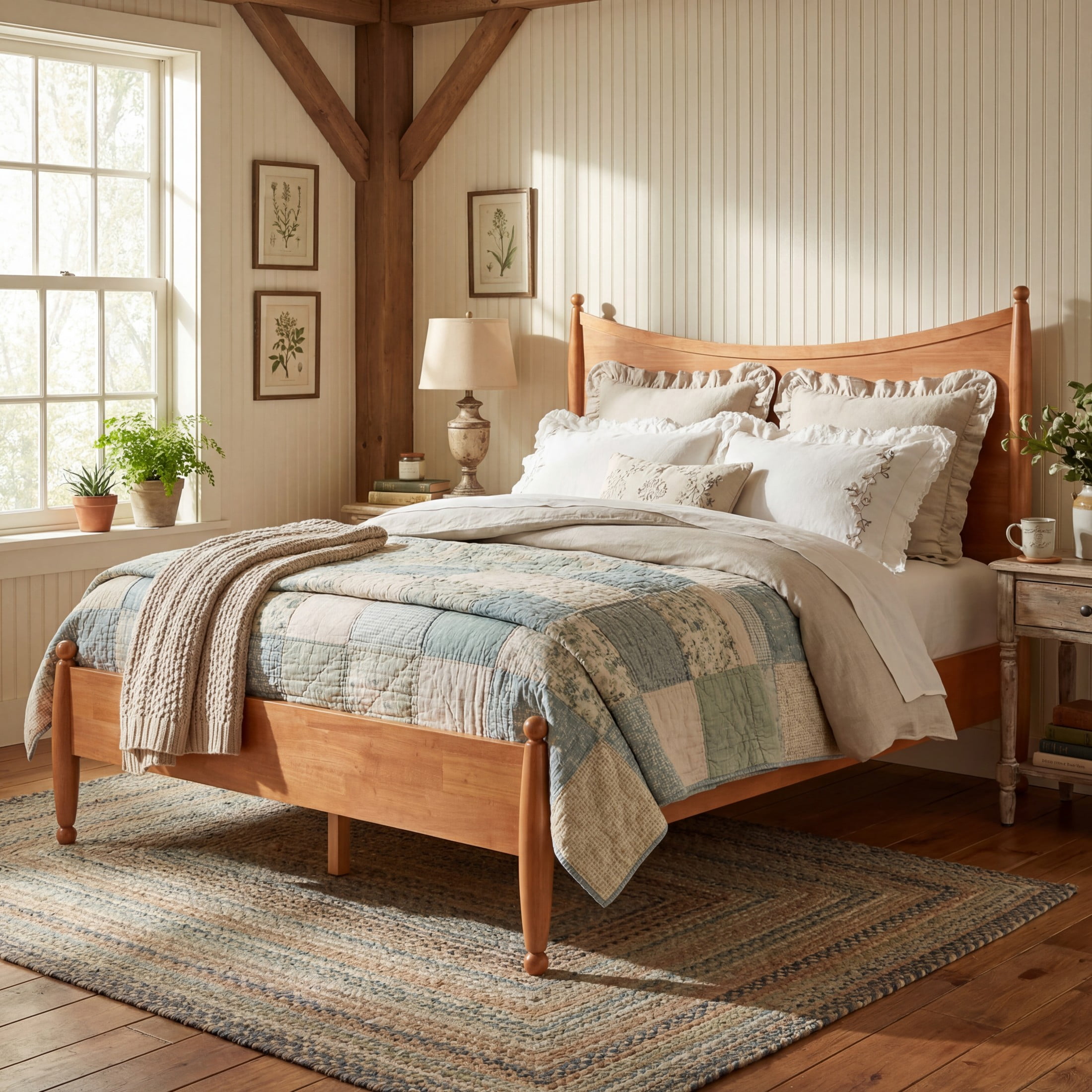 Christopher Knight Home Queen Platform Bed Frame with Curved Headboard, Solid Wood, Honey Oak