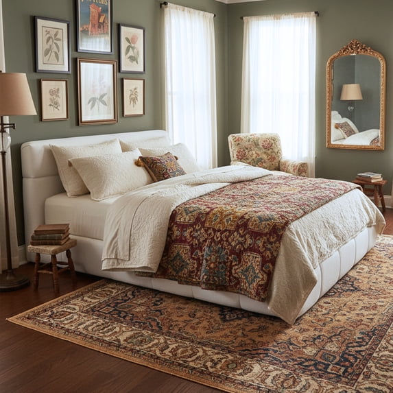 Christopher Knight Home Queen Size Boucle Upholstered Platform Bed Frame with Headboard, Cream White