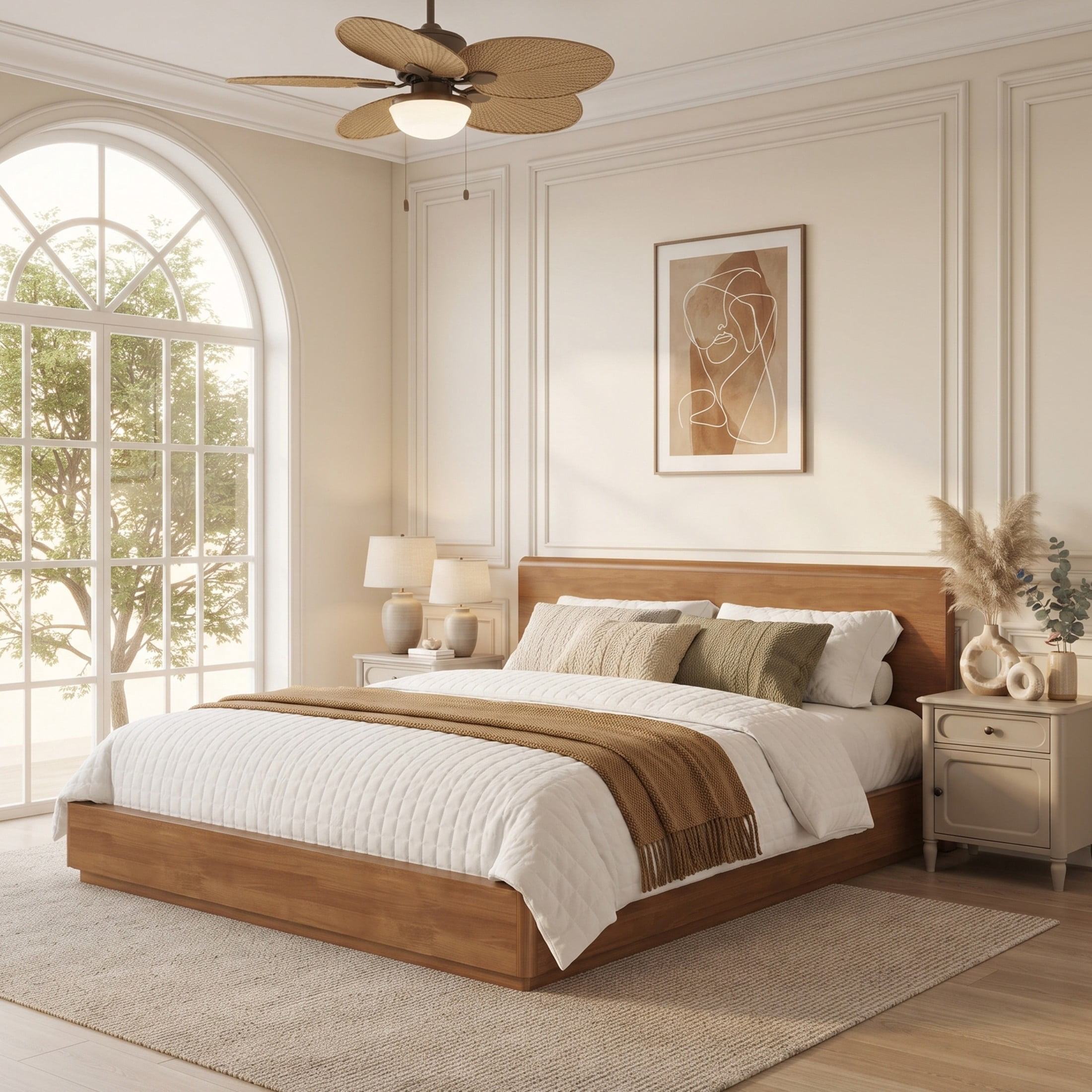 Christopher Knight Home Queen Solid Wood Platform Bed Frame, No Box Spring Needed, Light Walnut