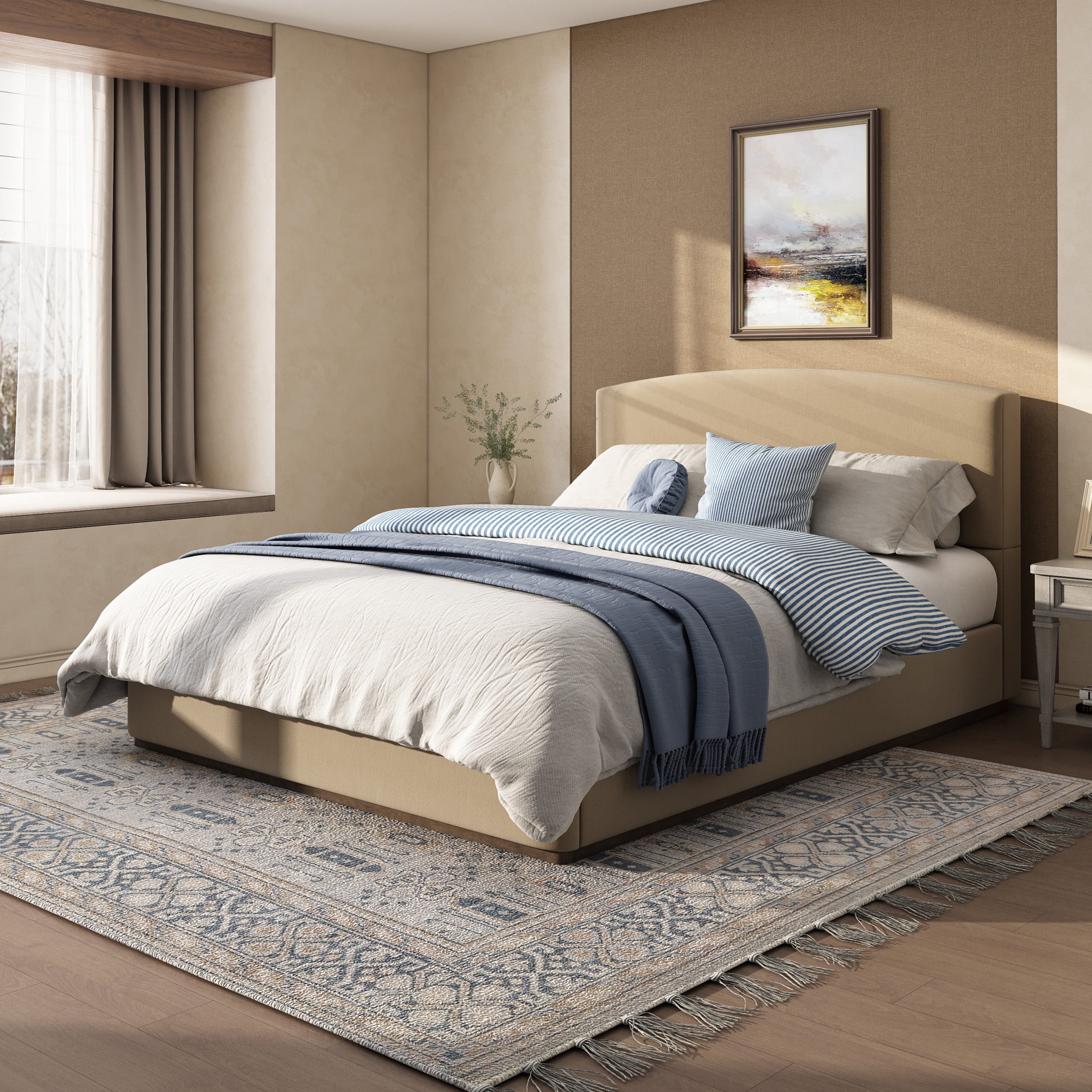 Christopher Knight Home Queen Upholstered Bed Frame with Velvet Fabric ...