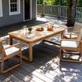 thumbnail image 1 of Christopher Knight Home Rectangular Acacia Wood Outdoor Coffee Table with Curved Legs, Light Teak, 1 of 11