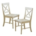 thumbnail image 1 of GDF Studio Northrup Farmhouse Acacia Wood Dining Chairs, Set of 2, Antique White, 1 of 11