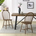 thumbnail image 1 of Christopher Knight Home Rustic Dining Chairs with Slatted Backs, Solid Wood Frame, Walnut, Set of 2, 1 of 8