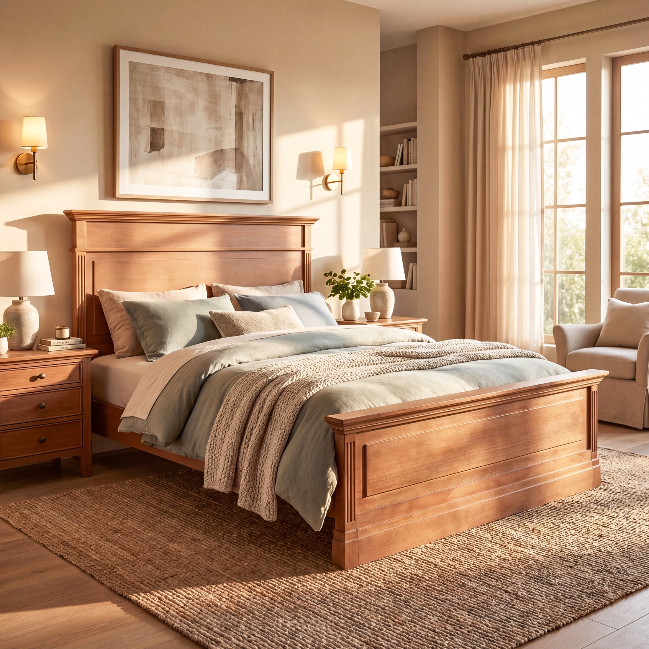 Christopher Knight Home Rustic Solid Wood Queen Bed Frame with High Headboard and Footboard, Brown