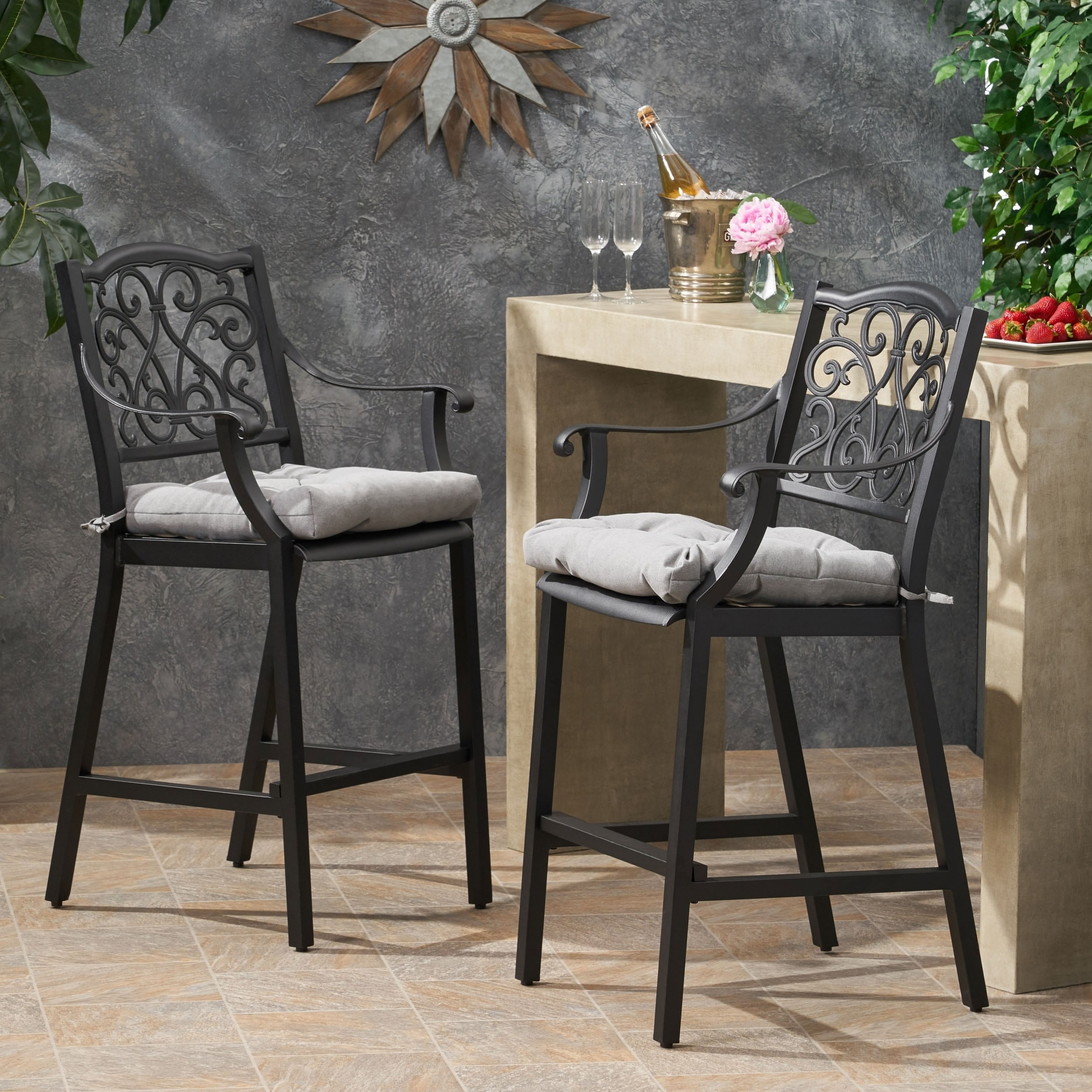 Christopher Knight Home San Blas Outdoor Aluminum Barstool with