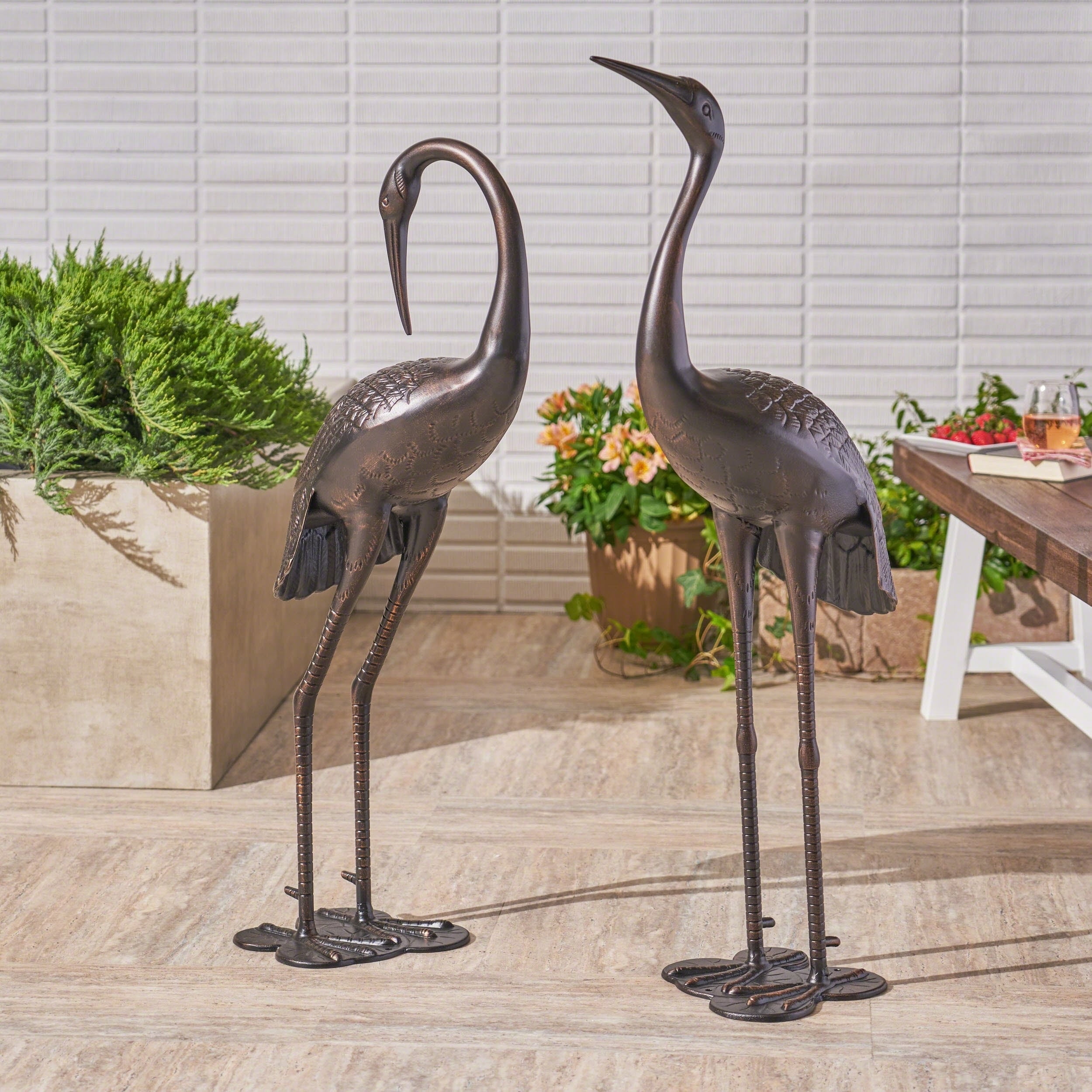 Lamar Dark Bronze 43 and 39 Inch Aluminum Outdoor Crane Set