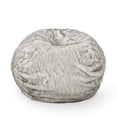thumbnail image 1 of Christopher Knight Home Schley 5 Foot Bean Bag - Short Faux Fur - White/Gray, 1 of 8