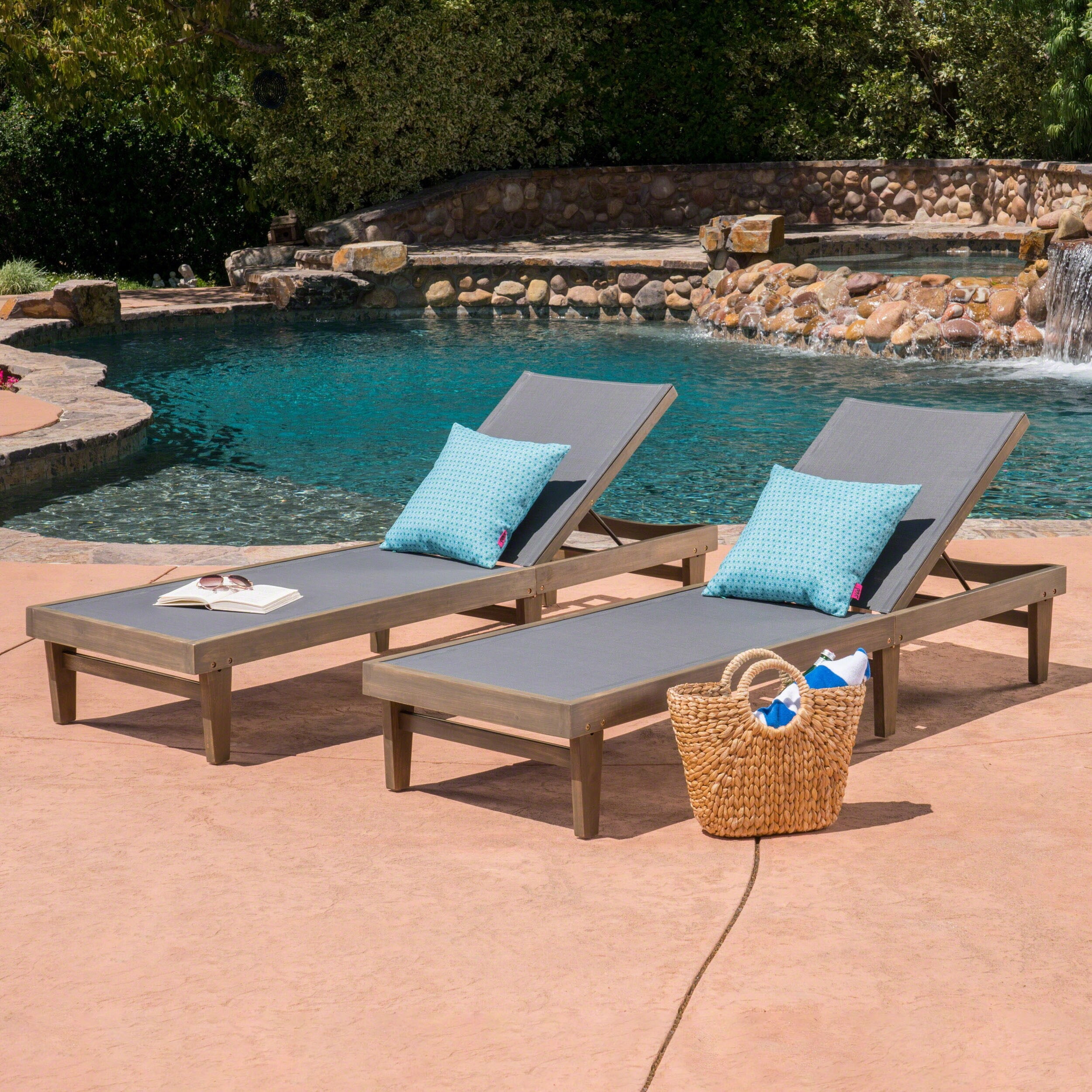 Lahaina outdoor acacia wood chaise lounge by christopher knight home hotsell