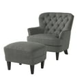 thumbnail image 1 of Christopher Knight Home Tafton Fabric Club Chair and Ottoman Set, 2-Pcs Set, Grey, 1 of 15