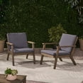 thumbnail image 1 of Christopher Knight Home Temecula Outdoor Acacia Wood Club Chairs with Cushions (Set of 2) by  Gray Finish + Dark Gray Cushion, 1 of 5
