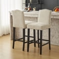 thumbnail image 1 of Christopher Knight Home Transitional 30.75" Fabric Upholstered Bar Stools with Solid Wood Frame, Beige, Set of 2, 1 of 12