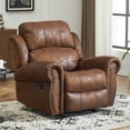 thumbnail image 1 of Christopher Knight Home Transitional Manual Recliner, Nailhead Trim, Tufted Design, Brown, 1 of 10