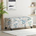 thumbnail image 1 of Christopher Knight Home Transitional Storage Ottoman, Floral Pattern, Blue, 1 of 8