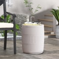 thumbnail image 1 of Christopher Knight Home Travis Outdoor  Lightweight Concrete Side Table by  Antique White, 1 of 5
