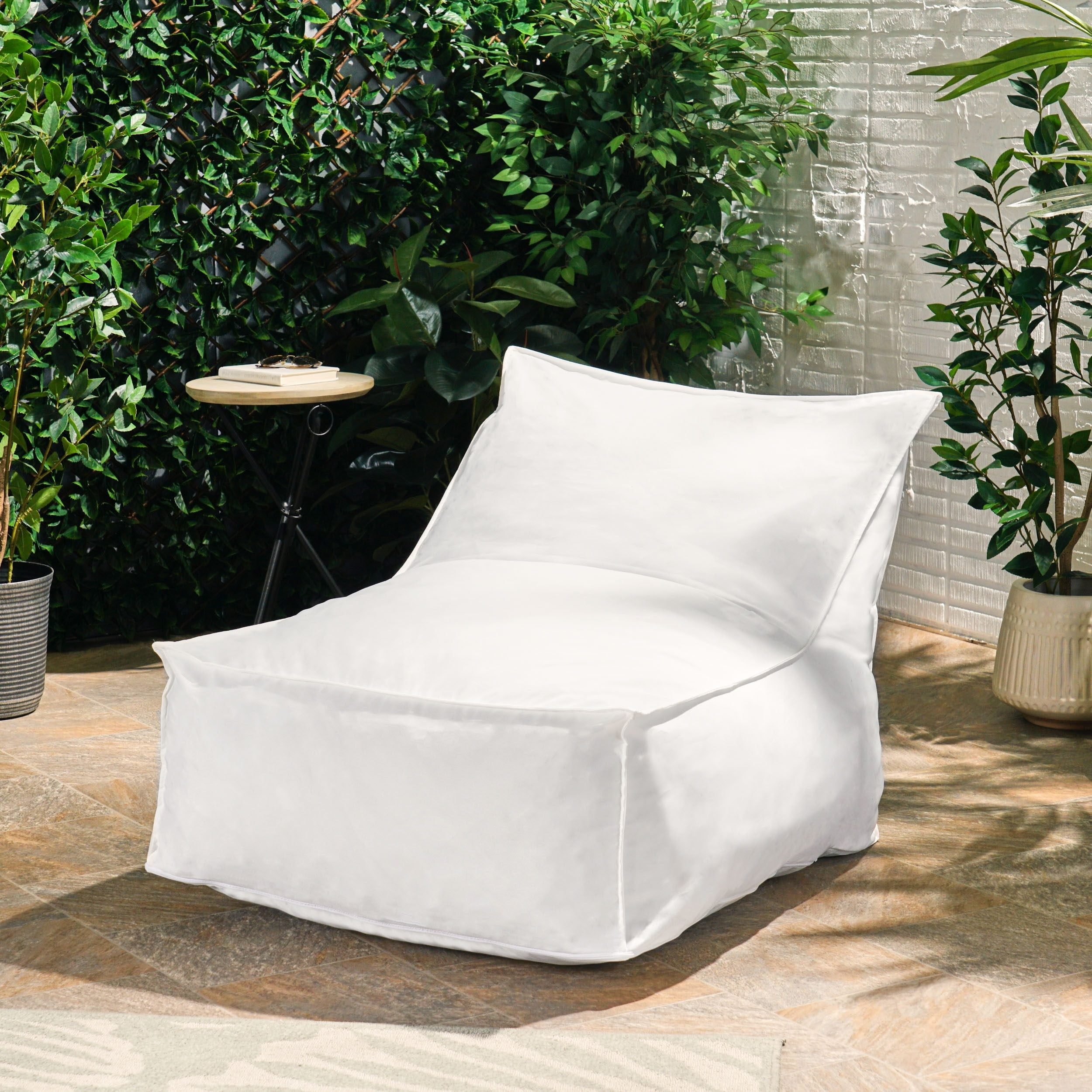 Christopher Knight Home Tulum Indoor/Outdoor Bean Bag Lounger by White