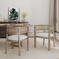 thumbnail image 1 of Christopher Knight Home Upholstered Dining Chairs, Wood Frame with Rattan Round Backrest, Light Ash, Set of 2, 1 of 8