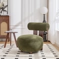 thumbnail image 1 of Christopher Knight Home Velvet Upholstered Accent Chair with Solid Wood Frame, Olive Green + Walnut, 1 of 10