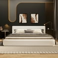thumbnail image 1 of Christopher Knight Home Velvet Upholstered King Bed, Solid Wood Platform Bed Frame, White, 1 of 7