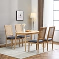 thumbnail image 1 of Christopher Knight Home Vintage Upholstered Dining Chairs, Cane Backrest, Solid Wood Frame, Haze Blue, Set of 4, 1 of 7