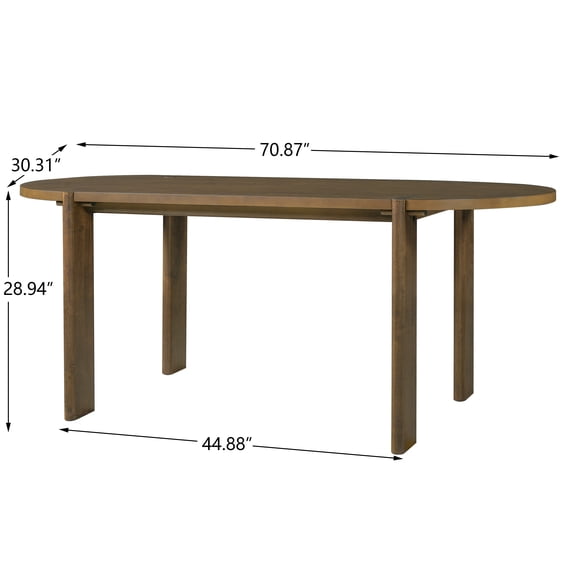 Christopher Knight Home Walnut Oval Dining Table - Seats 4-6, 71 Long