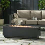 Christopher Knight Home Wellington Outdoor 50,000 BTU Rectangular Fire Pit (No Tank Holder) by Brushed Brown